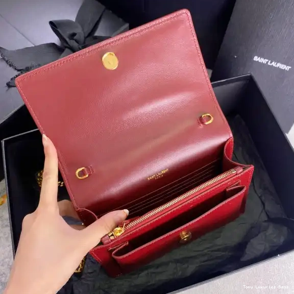 Tony Luxuries CROCODILE-EMBOSSED YSL LEATHER IN SUNSET SHINY 0520